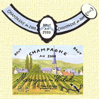Etiquette de bouteille de Champagne faite par Jean-Claude Farjas